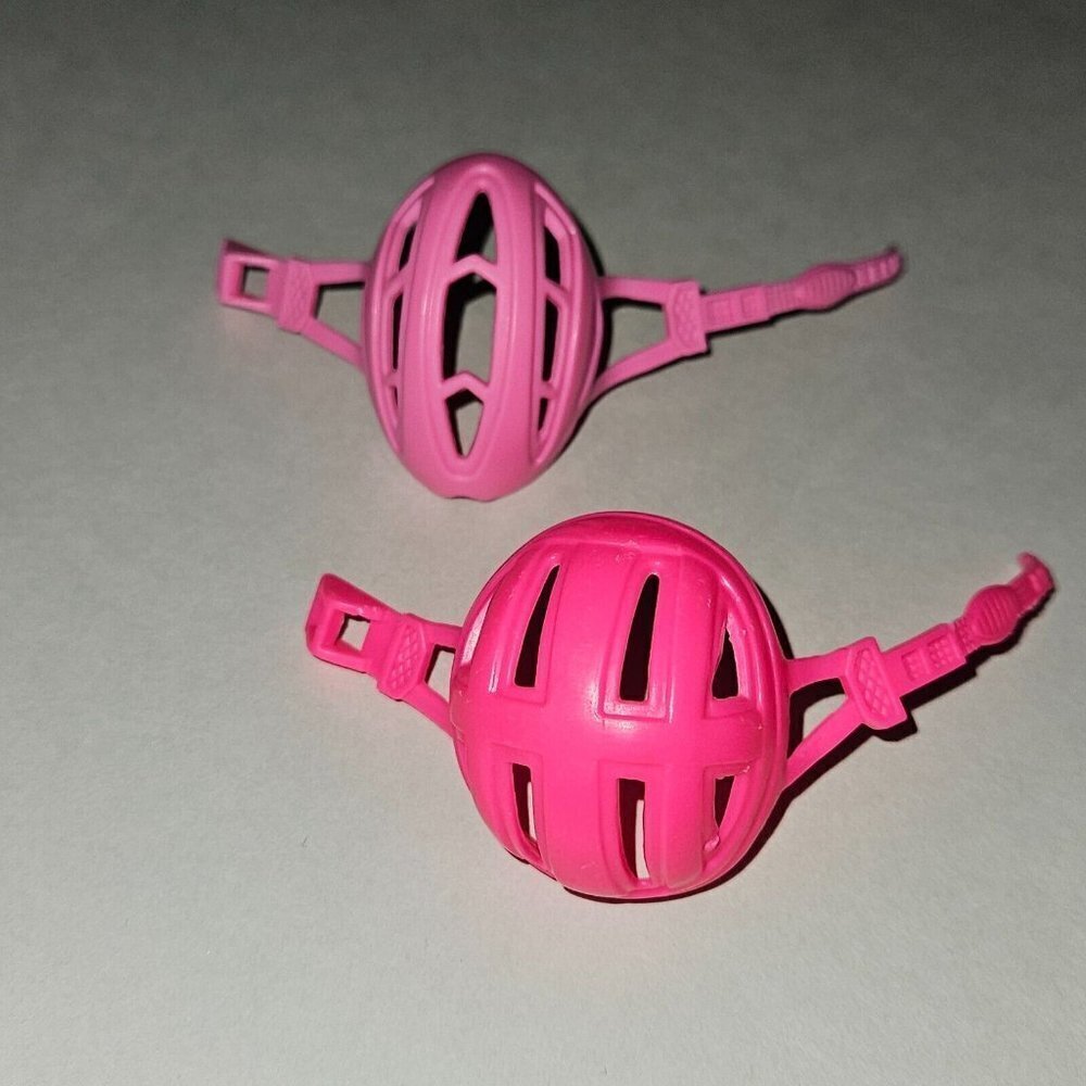 2 VTG Barbie Mattel Pink Safety Helmets Biking Skating Lot Hot Skatin 1998 1990s